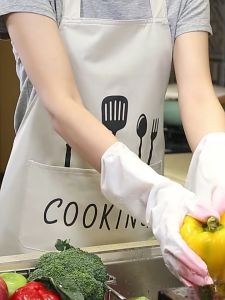 3 วันจัดส่ง - ผ้ากันเปื้อนครัวกันน้ำกันน้ำระบายอากาศผ้าฝ้ายเกาหลี ผ้ากันเปื้อน