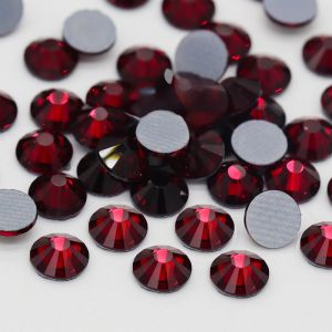 Hong Kong Flat Bottom Heat Rhinestones Deep Red Colorful Dance Clothes Flash Rhinestones Dark Red Glass Rhinestones round Loose Beads