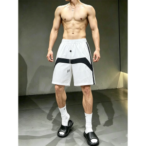 OUMULONG | Color-blocked Quick-dry Breathable Sports Shorts for Men Outdoor Running Fitness 5-inch