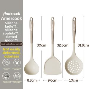 AMERCOOK | Silicone Non-stick Cooking Utensil Set