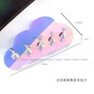 Japanese Style Transparent Acrylic Nail Support Base Manicure Magnet Practice Rack Nail Tip Tray Nail Piece Display Stand