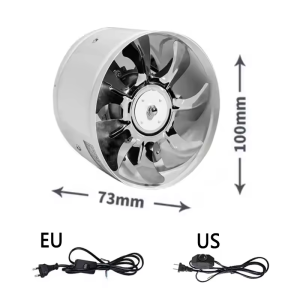 46 220V Metal Duct Exhaust Fan Air Ventilator Pipe Ventilation Extractor Fan for Bathroom Toilet Wall Mount Installation
