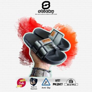 Sandal Selop Pria Wanita Slip On Pria Wanita Distro Premium DENZI ABU