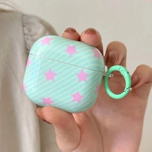 Pink stars imd shell for apple airpods 4 3 pro 2nd 2 1 wireless bluetooth charging box earphone case cover