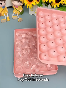 14x24cm Easy Release Ice Cube Tray Round Ice Mold for Drinks Juice Coffee Freezer Tray Pink Blue