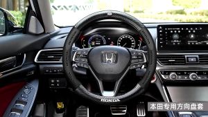 Car Honda Steering Wheel Cover Carbon Fiber Leather Steering Wheel Cover 38cm FOR Accord and Jazz Civic CRV City HRV