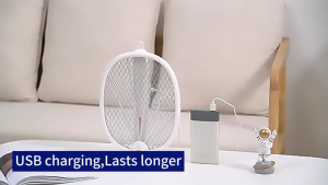 Electric Mosquito Swatter USB Rechargeable Foldable Mosquito Killer Swatter 3000V Insect Killer