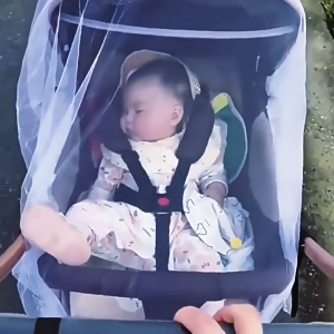 Baby stroller mosquito net cover universal printed baby mosquito net trolley pinalaki na naka-encrypt na mesh na takip ng lamok