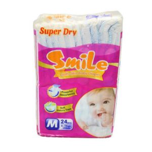 Smile Cloth-like Tape Baby Diapers Medium 24