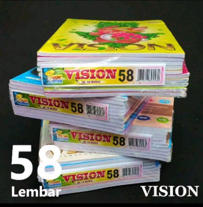 Buku Tulis Vision 58 Lembar 1 Pack Isi 10 Buku | Lazada Indonesia