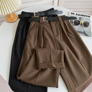 Early Autumn New Arrival 2023 K-style Popular Casual Pants Suit Pants Womens Straight High Waist Slim Looking Loose Pants with Belt