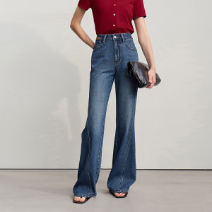 AMII | Fall New Casual Bootcut Jeans Yeast Washed Salted