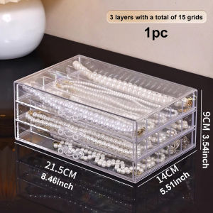 1pc Transparent necklace storage box jewelry tray necklace display cabinet suitable jewelry storage drawer for women