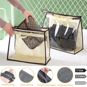 Dustproof Transparent Storage Bag Organizer Space Savers with Zipper Waterproof Handbag Protector