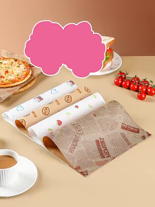 【Prompt delivery】50Pcs Food Wax Paper Sandwich Bread Burger Bento Cake Baking Wrapper 28x38CM Nonstick Oil-Paper Barbecue Fries Hamberger Wrapping Paper Food Grade Greaseproof Waterproof Home Made DIY Packing Kitchen Dining Placemat