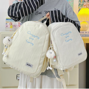 Casual Commuter Backpack Dual Shoulder Bag in Pure Color for Primary And Middle School Students University Students Various Sizes