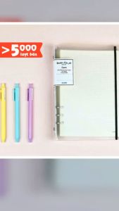 Sổ còng sắt bìa nhựa A5 caroDot 5x5 100 tờ giấy dày dặn KLong 994/995thay ruột dễ dàng
