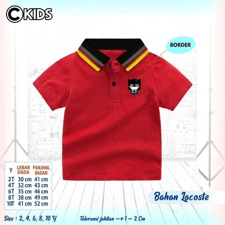 KAOS POLO ANAK USIA 1-6 TAHUN WARNA MERAH, ABU, HITAM, KUNING