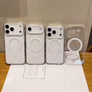 Original Transparent For Magsafe Magnetic Phone Case For iPhone 17 Air 16 15 14 13 12 11 Plus Mini Pro Max Wireless Charge Cover