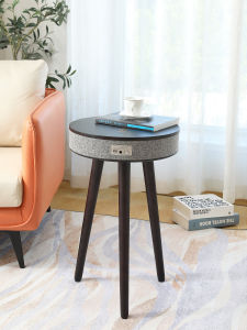 Retro Style Wireless Charging Bluetooth Speaker Portable Side Table for Bedroom Living Room Square Dance with Sound System