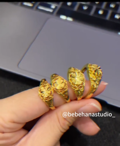 [SUNBURST] 【Murah】24K Gold Plated Ring 916 Cincin Emas Korea Womens Gold Ring perempuan Jewellery Emas Bangkok