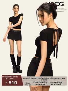 ARCG | Áo Thun Hở Lưng Nơ Ôm Sát