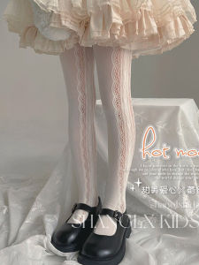 ถุงเท้าเด็กผู้หญิงฤดูร้อน ถุงเท้ายาวถึงเข่า ลูกไม้ ลายหัวใจ ป้องกันยุง ถุงเท้าผ้าไหม สีขาว สำหรับเด็กผู้หญิง