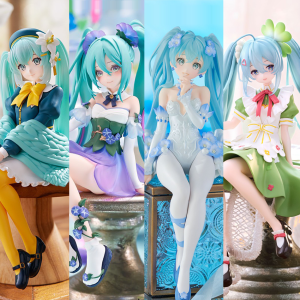 Bandai | 4 Kinds New Hatsune Miku Anime Figure Flower Fairy PVC Model Action Toys Noodle Stopper Decoration Collect Gifts