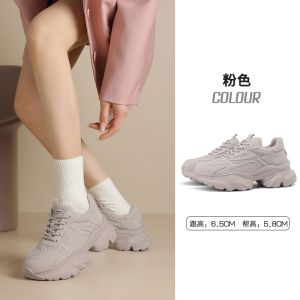 Red Dragonfly Retro Gray Pink Dad Shoes 2024 New Arrival Fall and Winter European Station Womens Platform Shoes Small Height Increasing