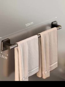 Non perforated suction cup wall mounted towel rack bathroom storage rack bathroom horizontal bar towel rack towel rod