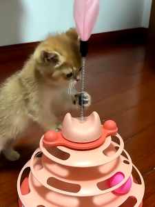 New Style Cat Toy Interactive Turntable Tower 4-Tier Pet Supplies Cat Head Self-Hey Quietly Relaxing