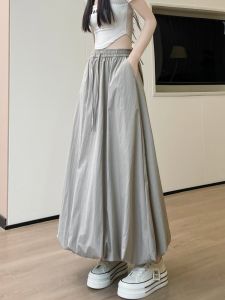 High Waist A-Line Mini Skirt Womens Design Sensation Thin Summer Style Lantern Long Skirt Polyester Nylon Fabric Commute Style