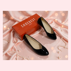 Shoebest Black Leather Shoes for Women "Frances" 6004