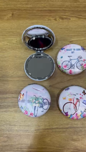 Cermin Bulat Motif Paris | Kaca Pao |