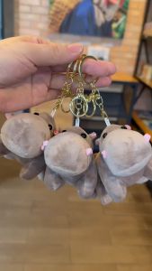 พวงกุญแจฮิปโปน้อยขนฟู ฮิปโปนุ่มนิ่ม พวงกุญแจน่ารัก 906