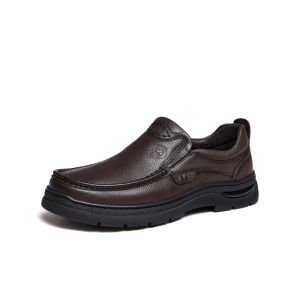 Camel Mens Shoes 2025 Winter New Cowhide Comfortable Wide Head Thick Bottom Business Casual Leather Shoes Dad Shoes