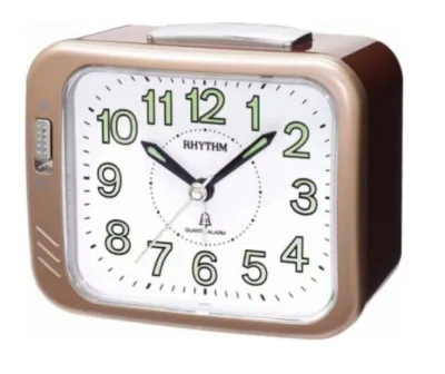 Rhythm Alarm Clock Cra829 Bell Alarm Snooze Light Quiet Second