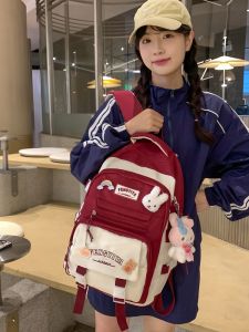 Túi Đeo Vai Đôi Dung Tích Lớn Giảm Tải Cho Học Sinh Túi Sách Trang Trí Nghệ Thuật Tươi Mới Đa Năng Túi Học Sinh Trung Học Cơ Sở