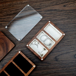Walnut Jewelry Packaging Display Box Ring Earrings Necklace Pendant Brooch Pearl Storage Display Box