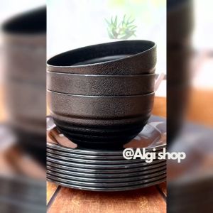 Promo 12Pcs Ramen seat (Gratis sendok) ISI 6Piring bulat campur 6Mangkuk bulat ramen bulat bebas BPA