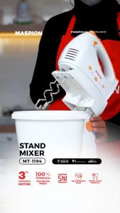 MASPION MT-1194 Stand Mixer / Pengaduk Kue Elektrik Dengan Mangkok (3 Liter)