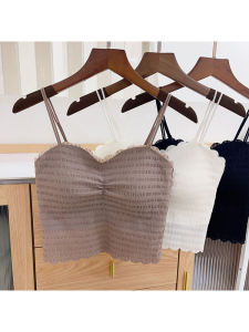 เสื้อกั๊กสายเดี่ยวผ้าโพลีเอสเตอร์แบบยาวปานกลางไร้ตะเข็บพร้อมแผ่นเสริมหน้าอก ชุดชั้นใน Pure Desire เสื้อชั้นในแบบเกาะอก