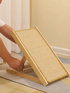 2-in-1 Adjustable Cat Ramp Cat Scratcher Sisal Toy Kucing Cat Tree Pencakar Kucing Scratch Mat Post Board Platform