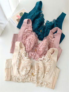 Ya * Withdraw from Cupboard Silk Full Cup Big Chest Small Super Thin Cotton Soft Steel Ring Adjustable Type Breast Holding Anti-SAG Bra