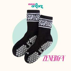 WEAR ALAZ Zenergy Zebra Non-slip Grip Socks for Pilates Lagree Barre Yoga