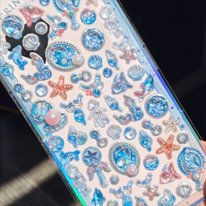 Kawaii Butterfly Ballet Ocean 3D Relief Drop Sticker for Scrapbooking Cute DIY Phone Case Decor Sticker School Stationery Supply