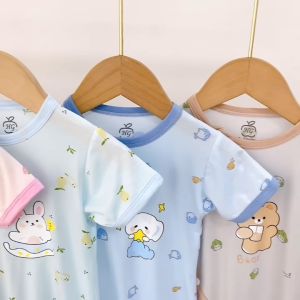 COMBO 3 Bộ Body Cộc Tay Bé Trai Bé Gái Họa Tiết In Ngược Siêu Đáng Yêu - Vải Petit Mềm Mại Thoáng Mát - Mùa Hè