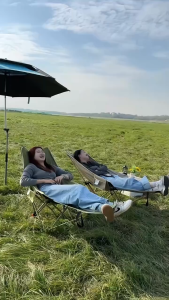 【รับประกัน10ปี】Kades เก้าอี้แคมป์ปิ้ง เก้าอี้สนามพับ เกียร์สามปรับได้ พร้อมที่วางเท้า เก้าอี้ปรับเอนนอน เก้าอี้สนาม พับได้ แบบพกพา ปิคนิค แถมถุงเก็บ รับน้ำหนัก 500KG มีเก็บปลายทาง