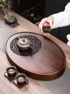 XIANGYE | New Round Water-storing Wooden Tea Tray Home