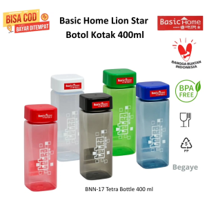Botol Minum Kotak Basic Home Lion Star BNN-17 Tetra Bottle 400 ml